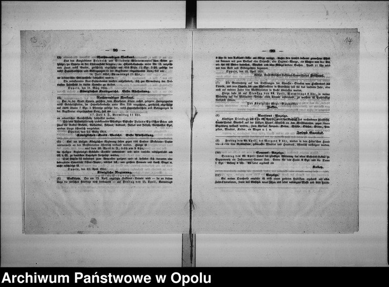 Obraz 12 z jednostki "Acta des Magistrats zu Oppeln betreffend: die Vermiethung der, der Stadtkommune gehörigen Wohnung nebst Stallung an dem Bauden Magazingebäude de Anno 1851"