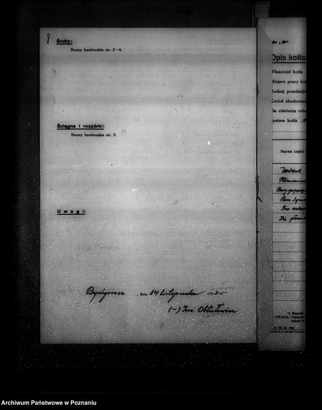 Obraz 12 z jednostki "Zjednoczone Pralnie Parowe w Bydgoszczy nr woj. kotła 6601"