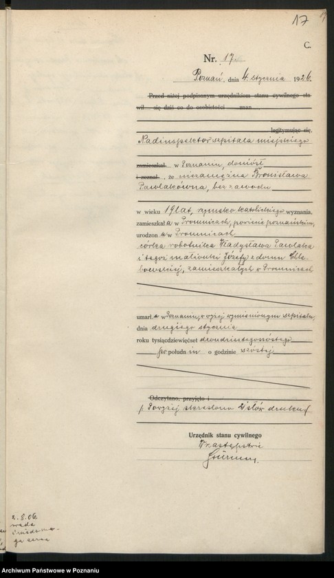Obraz 19 z jednostki "Księga miejscowa zgonów tom I [Rejestr główny zgonów]"