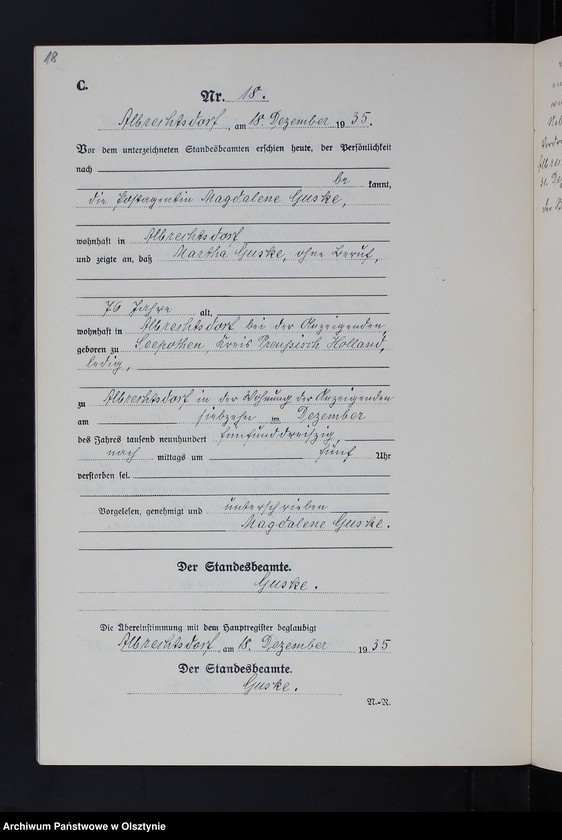 image.from.unit.number "Sterbe-Neben-Register Nr 1 - 18 [ Księga zgonów - wtóropis ]"