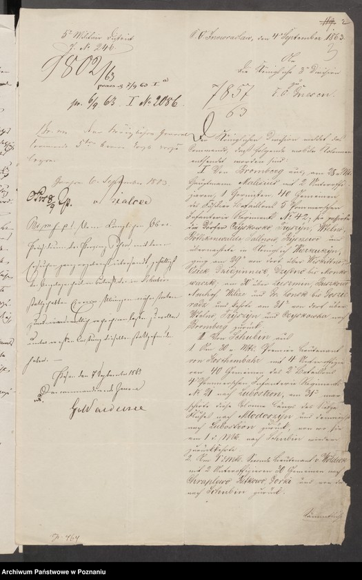 Obraz 8 z jednostki "Der Uebertritt polnischer und diesseitiger Untertanen auf preussisches und jenseitiges Gebiet während der polnischen Insurrektion und die dagegen getroffenen Massnahmen."