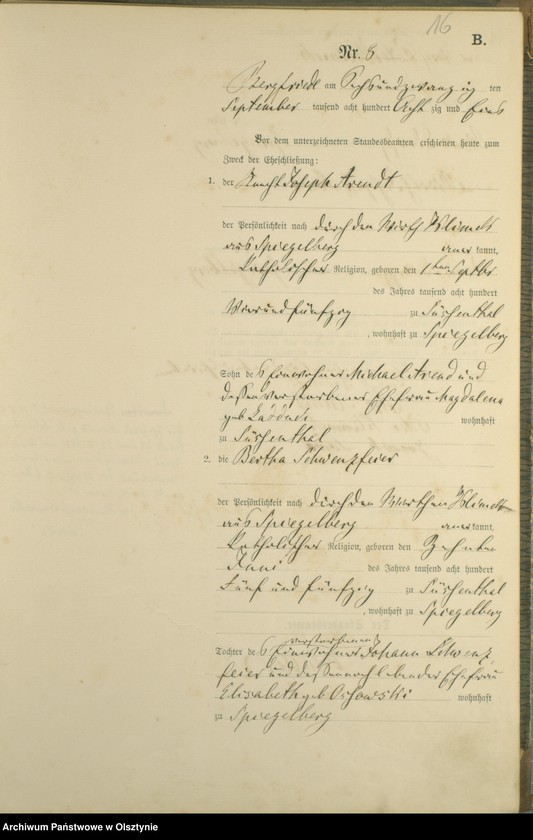 image.from.unit.number "Heiraths-Haupt-Register Nr 1 - 16"