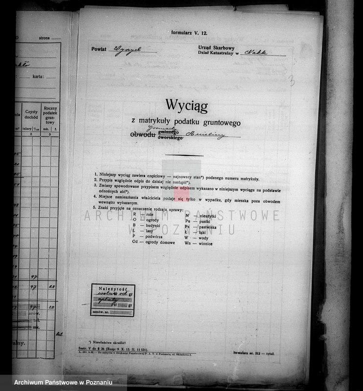 Obraz 11 z jednostki "Wyciągi z matrykuły podatku gruntowego majątku Samostrzel powiatu wyrzyskiego"