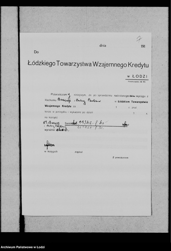 Obraz 11 z jednostki "Wyciągi z Banków"