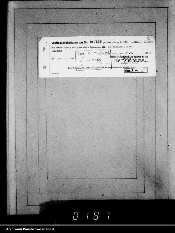 Obraz 6 z jednostki "Lebensmitteleinkauf. Aufträge, [Lieferscheinen und Rechnungen] 16971-17525 [Dostawa produktów żywnościowych do Getta]"