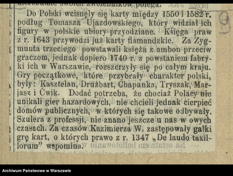 Obraz 12 z kolekcji "Karciane rozgrywki warszawskie111"