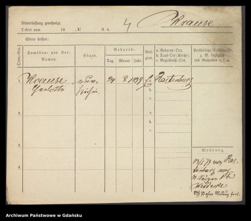 image.from.unit.number "Karty meldunkowe: Krause Charlotte - Krause Emil"