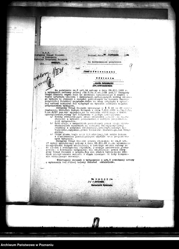 Obraz 13 z jednostki "Majątek Oświecim powiatu kępińskiego wyłączenie z art.4,5 ustawy o reformie"