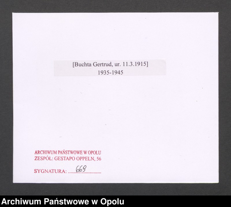 Obraz 2 z jednostki "[Buchta Gertrud, ur. 11.3.1915]"