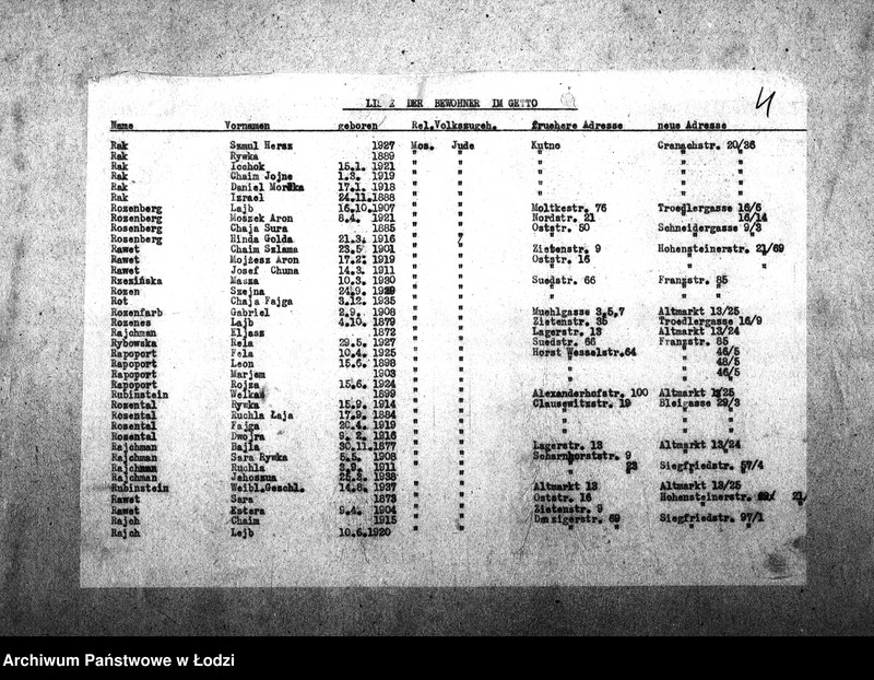 Obraz 7 z jednostki "[Alfabetyczny spis mieszkańców getta. Litera R]"