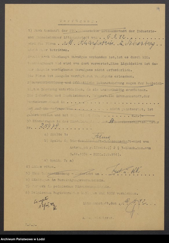 Obraz 16 z jednostki "Mordcha Jojne Scharfsztejn, Chaskiel Sztrozberg – sprzedaż towarów włókienniczych własnego wyrobu"