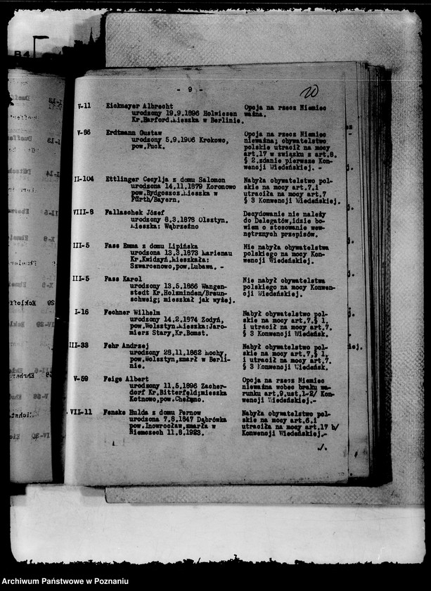 Obraz 14 z jednostki "Spis alfabetyczny spraw spornego obywatelstwa zdecydowanych przez Delegatów technicznych polskich i niemieckich od 9 XII 1929- 1 IV 1930"