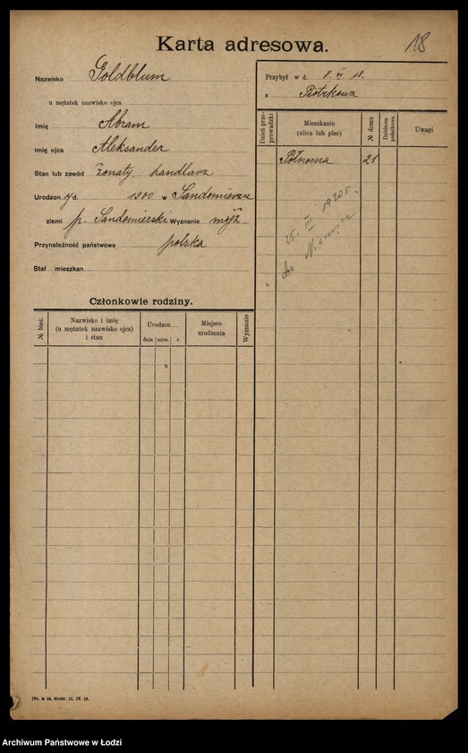 Obraz 20 z jednostki "[Spis ludności Łodzi] Goldberszt - Goldkrant"