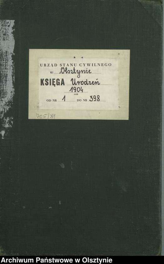 image.from.unit.number "Geburts-Haupt-Register Tom I, Nr 1 - 398"