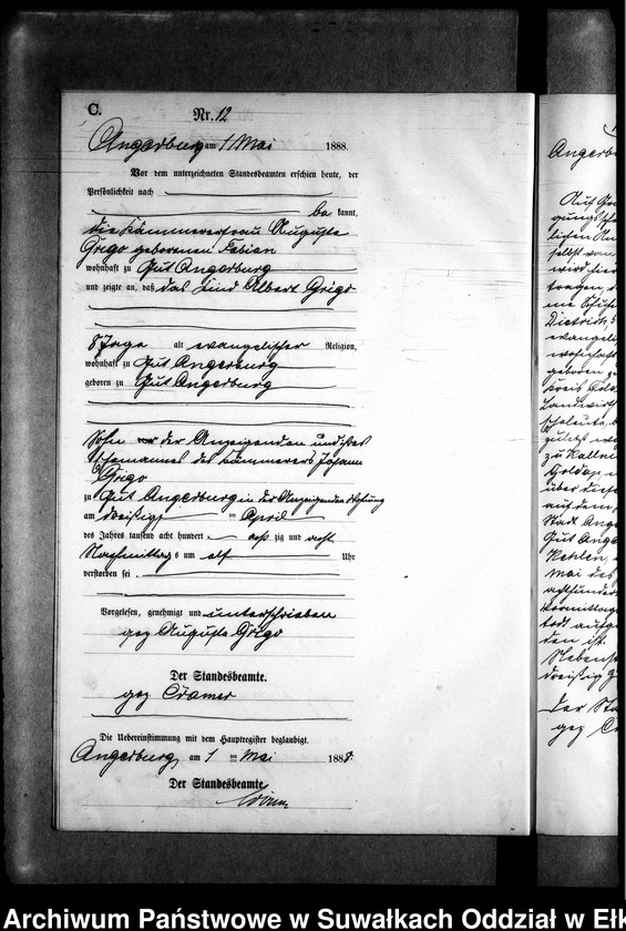 image.from.unit.number "Sterbe-Neben-Register des Preussischen Standes-Amtes Kehlen Kreis Angerburg"