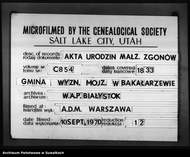 image.from.unit.number "Duplikat wyz. Mojżeszowego gm. Bakałarzewo 1833 r. urodzin, małżeństw i zgonów"
