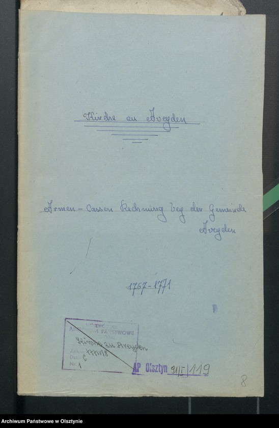 image.from.unit.number "Armen-Cassen-Rechnung bey der Gemeinde Aveyden"