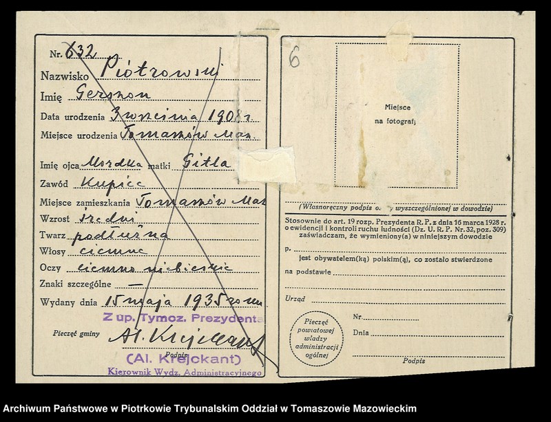 Obraz 9 z jednostki "Dowodów osobistych od nr 641 do 830. Tom IV"