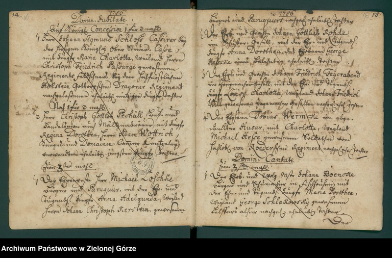 image.from.unit.number "Catalogus publice Proclamatorum in Templo Palaopolitano ab Anno MDCCLVI ad Annum MDCCLXXI Dicaonis ejusdem Ecclesia"