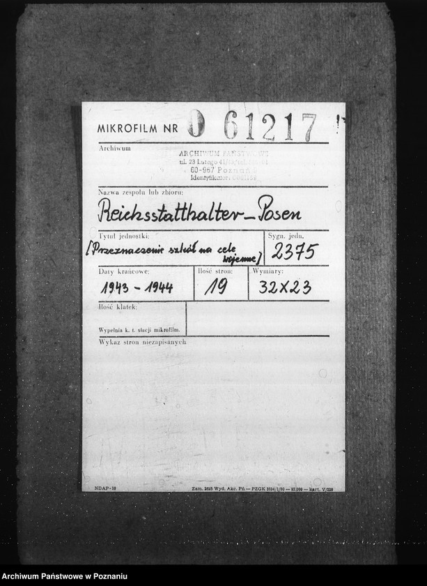 Obraz 2 z jednostki "Przeznaczenie szkół na cele wojenne"