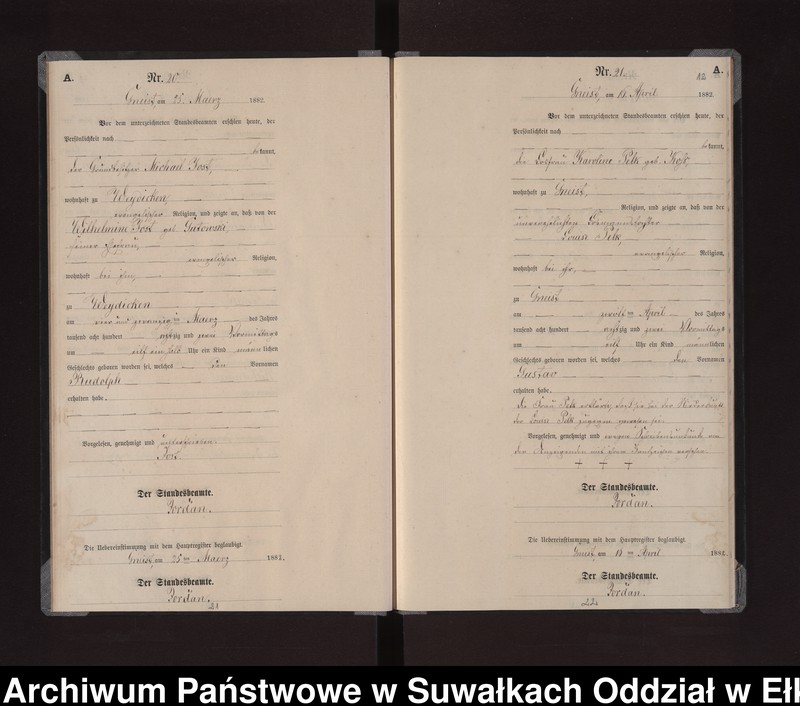 image.from.unit.number "Geburts-Neben-Register des Königlich Preussischen Standes-Amtes Gneist Kreis Loetzen"