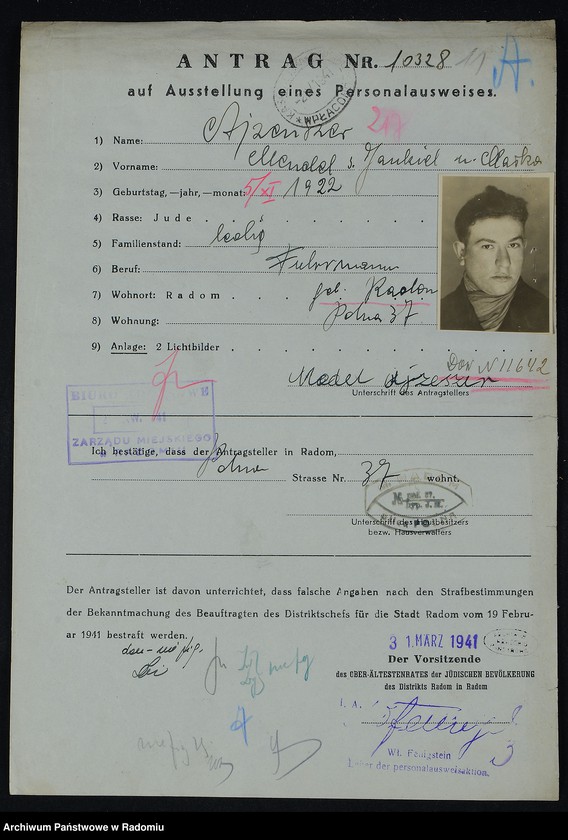 image.from.unit.number "[Wnioski o wydanie dowodów osobistych oraz nie odebrane dowody Ajzenman Złata - Akierman Gerszon]"