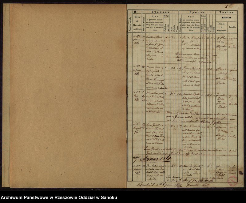 Obraz z jednostki "Księga małżeństw dla miejscowości Bartne"