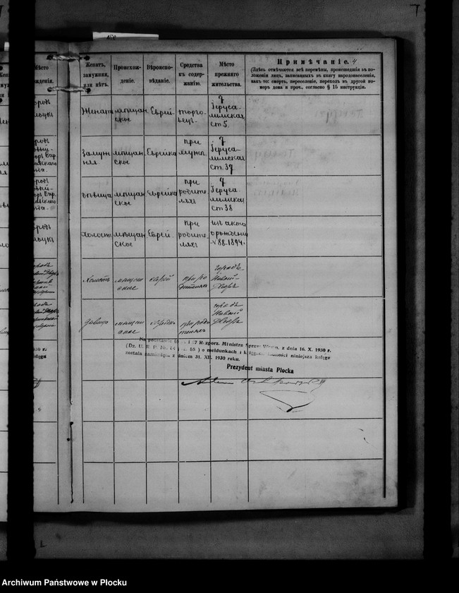 image.from.unit.number "[Księga zamknięta ludności stałej miasta Płocka - ul. Bielska nr 20]"