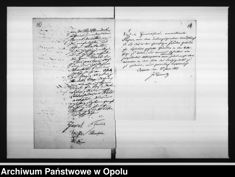 Obraz 13 z jednostki "Acta des Magistrats zu Oppeln betreffend: die Vermiethung zweier Wohnungs - Locale in dem zur Kranken Anstalt acquirirten ehemaligen Jesuiten-Collegien-Gebäude hieselbst Vol. I de Anno 1837"