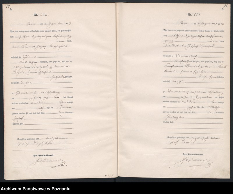 Obraz 20 z jednostki "Księga urodzeń tom II"