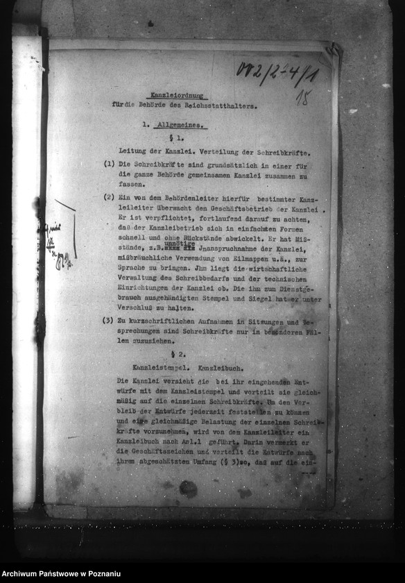 Obraz 19 z jednostki "Przepisy kancelaryjne i korespondencja w sprawie organizacji kancelarii"