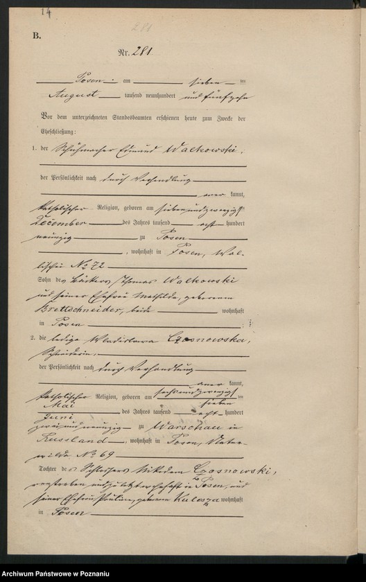 Obraz 16 z jednostki "Księga miejscowa małżeństw tom II [Rejestr główny małżeństw]"