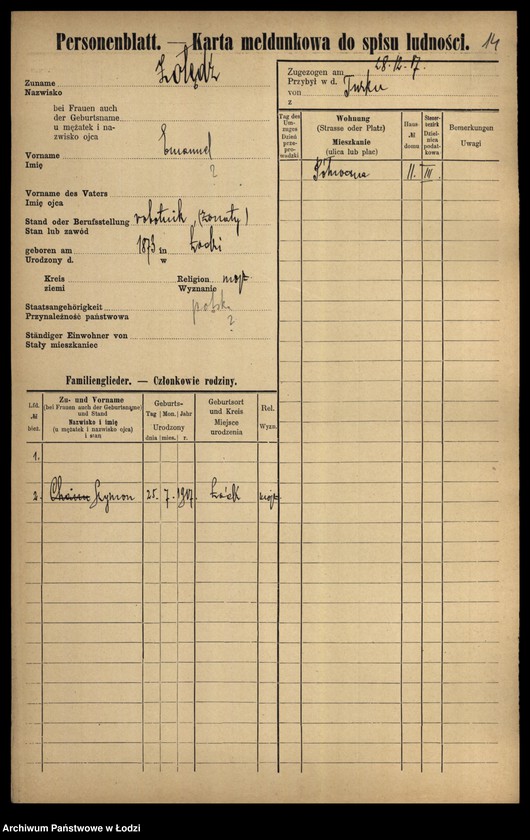 image.from.unit.number "[Spis ludności Łodzi] Zolich - Zontag"