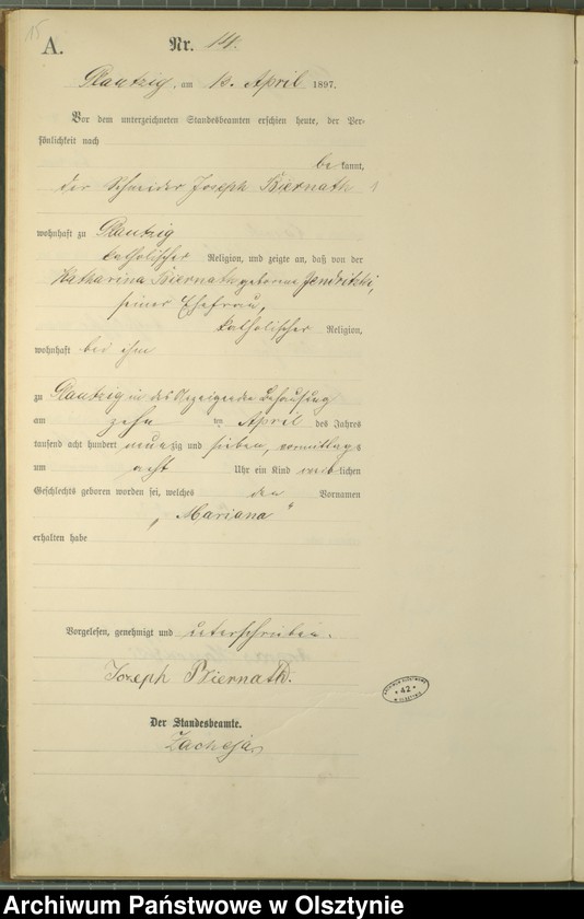 image.from.unit.number "Geburts-Haupt-Register Nr 1 - 46"