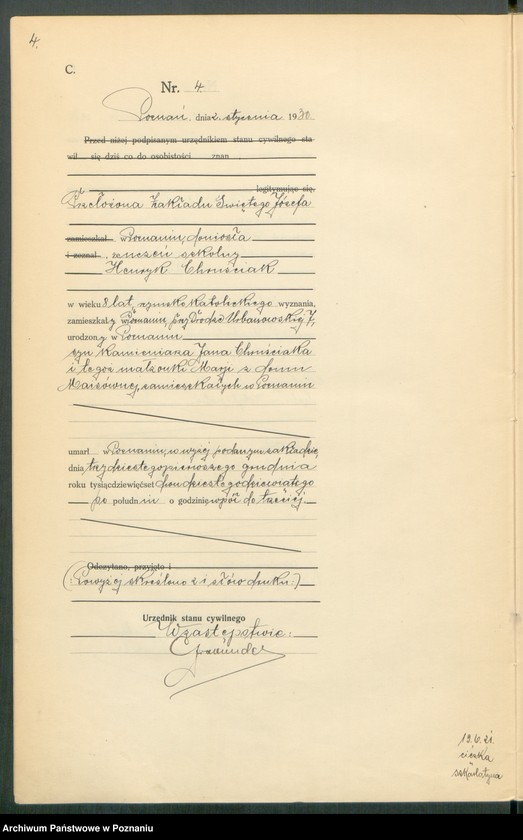 Obraz 6 z jednostki "Księga miejscowa zgonów tom I [Rejestr główny zgonów]"