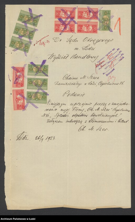 Obraz 3 z jednostki "Chaim M.Szer- sprzedaż bawełnianych odpadków"