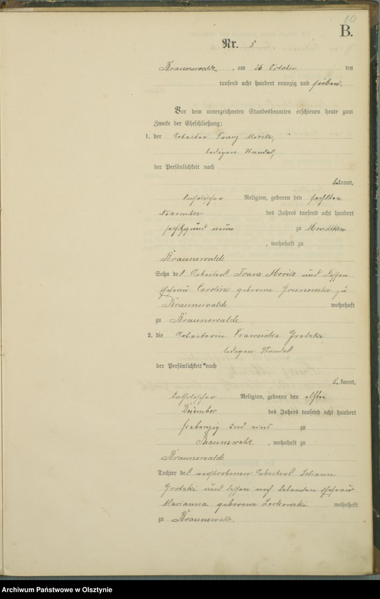 image.from.unit.number "Heiraths-Haupt-Register Nr 1 - 10"