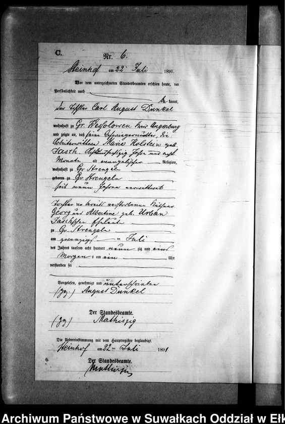 image.from.unit.number "Sterbe-Neben-Register des Preussischen Standes-Amtes Gr. Strengeln Kreis Angerburg"