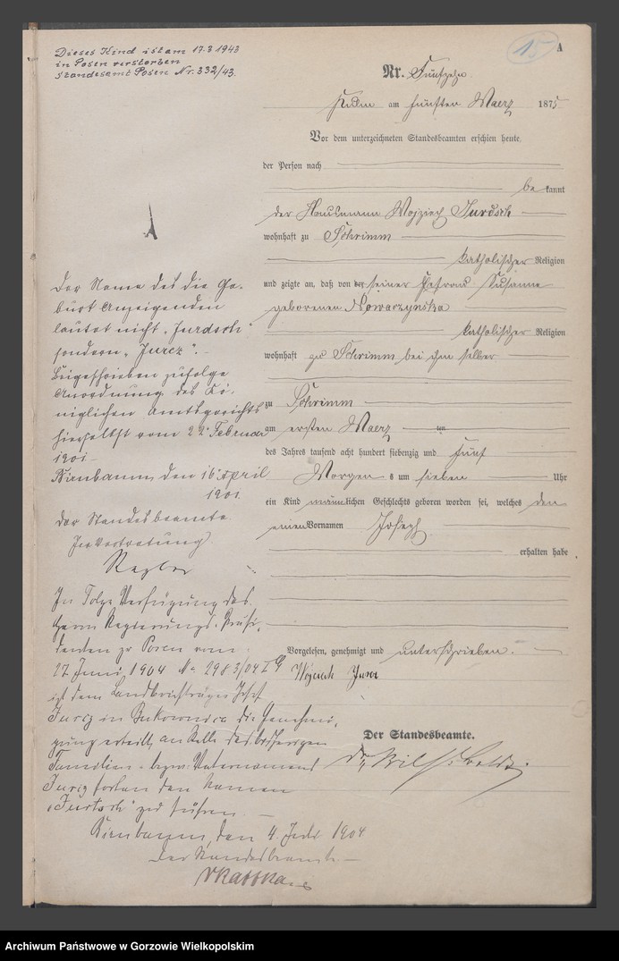 Obraz 18 z jednostki "Geburts Register"