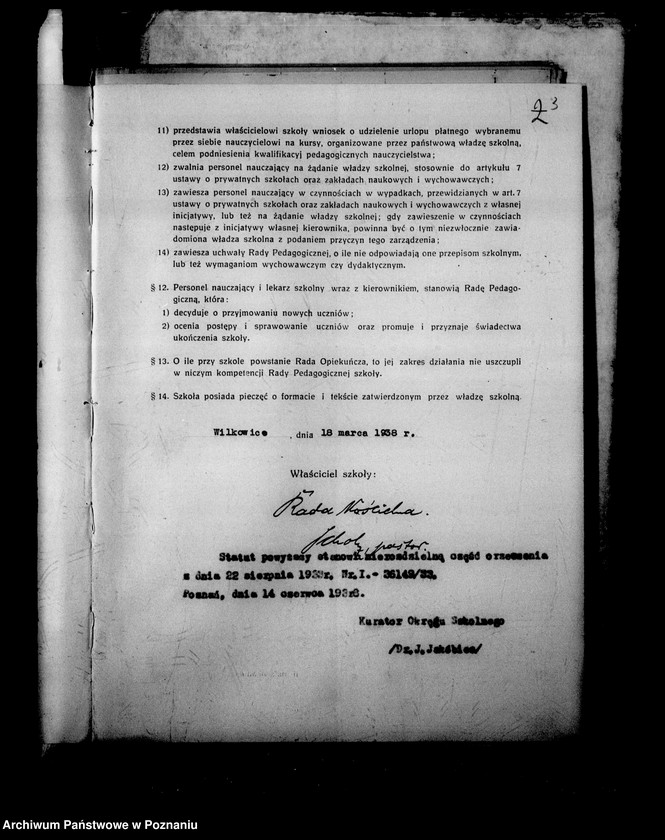 Obraz 6 z jednostki "Prywatna Szkoła Powszechna z niemieckim językiem nauczania Wilkowice, powiat Leszno"