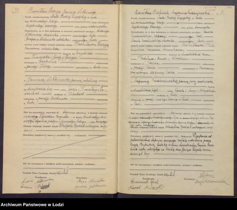 Obraz 18 z jednostki "Akta małżeństw"