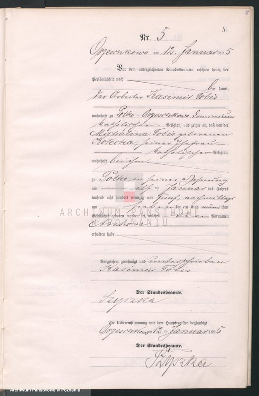 Obraz 8 z jednostki "Księga urodzeń"