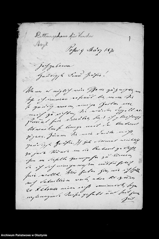 image.from.unit.number "/Briefe an Anna Gfin Lehndorff u. a. in Steinort in Sachen des Mädchenwaisenhauses in der Vorstadt Drengfurth/"