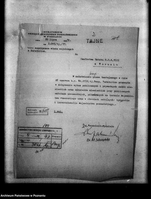 Obraz 6 z jednostki "[Współpraca władz wojskowych w Kuratorium]"