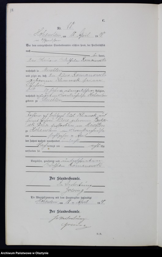 image.from.unit.number "Sterbe-Neben-Register Nr 1 - 46"