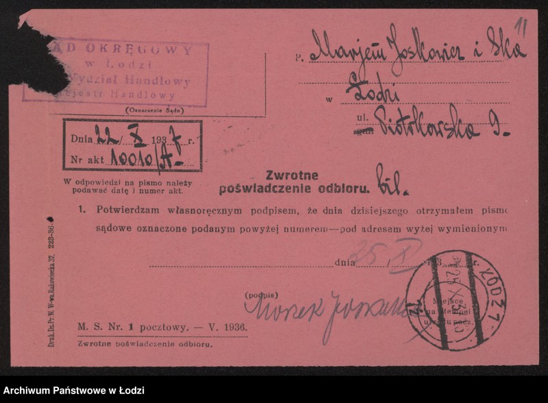 Obraz 13 z jednostki "Marjem Jaskowicz i s-ka – sprzedaż galanterii robót ręcznych"