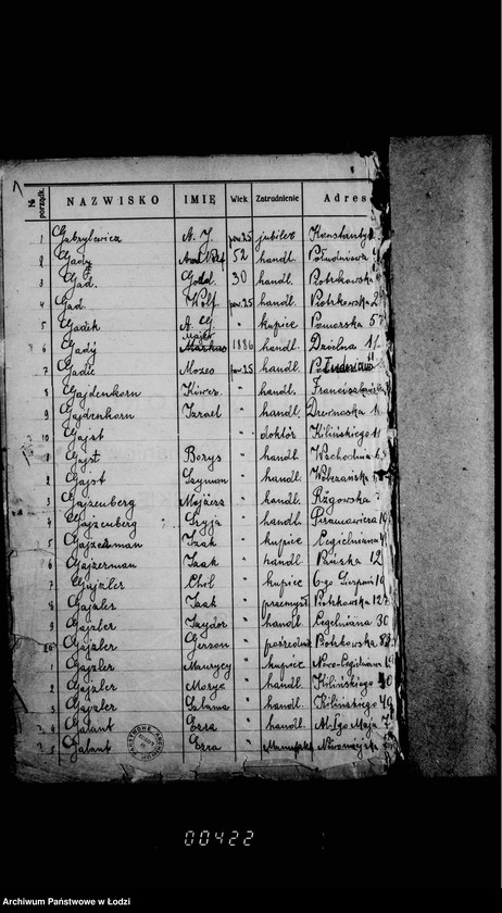 Obraz 6 z jednostki "Lista wyborców Gminy Wyznaniowej Żydowskiej w Łodzi 1924 r. lit. G"