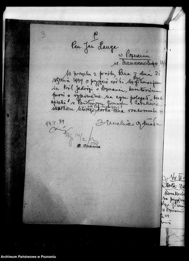 Obraz 7 z jednostki "Prywatne Liceum i Gimnazjum Żeńskie imienia Królowej Jadwigi w Poznaniu"