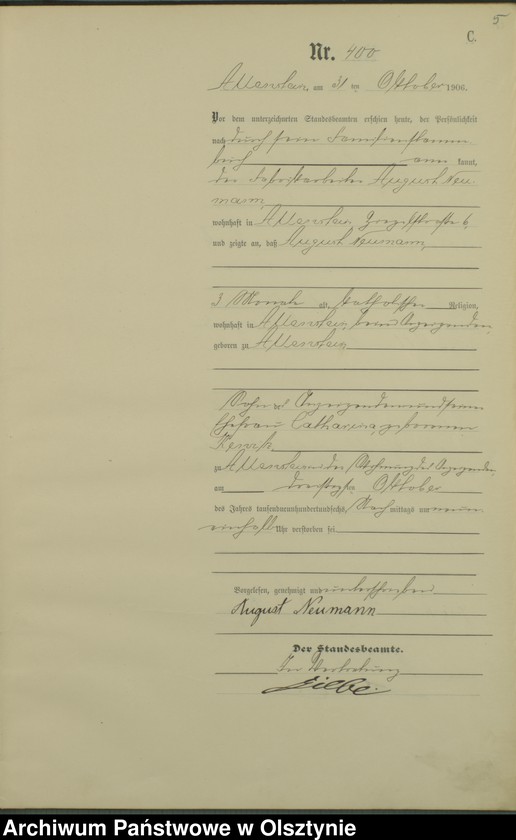 image.from.unit.number "Sterbe-Haupt-Register Tom II, Nr 398-510"