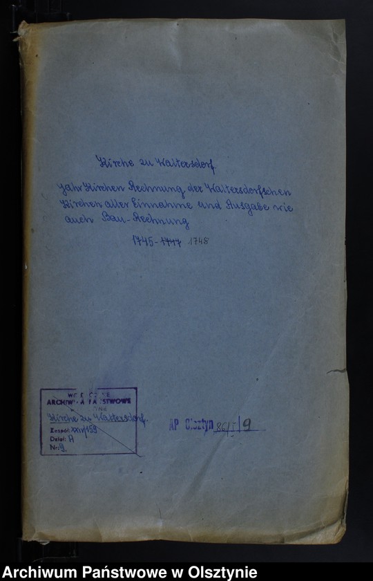 image.from.unit.number "Jahr Kirchen Rechnung der Waltersdorfschen Kirche aller Einnahme und Ausgabe wie auch Bau-Rechnung"